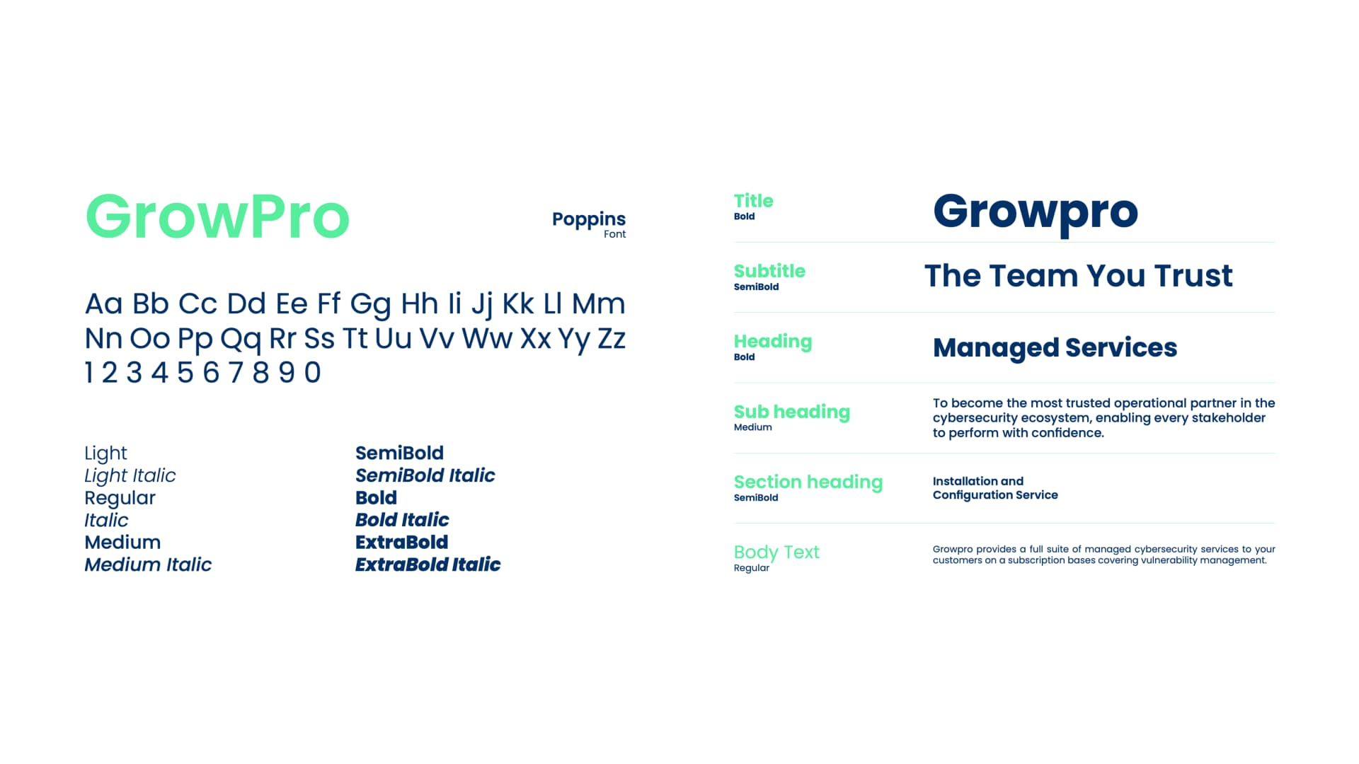Brand font example
