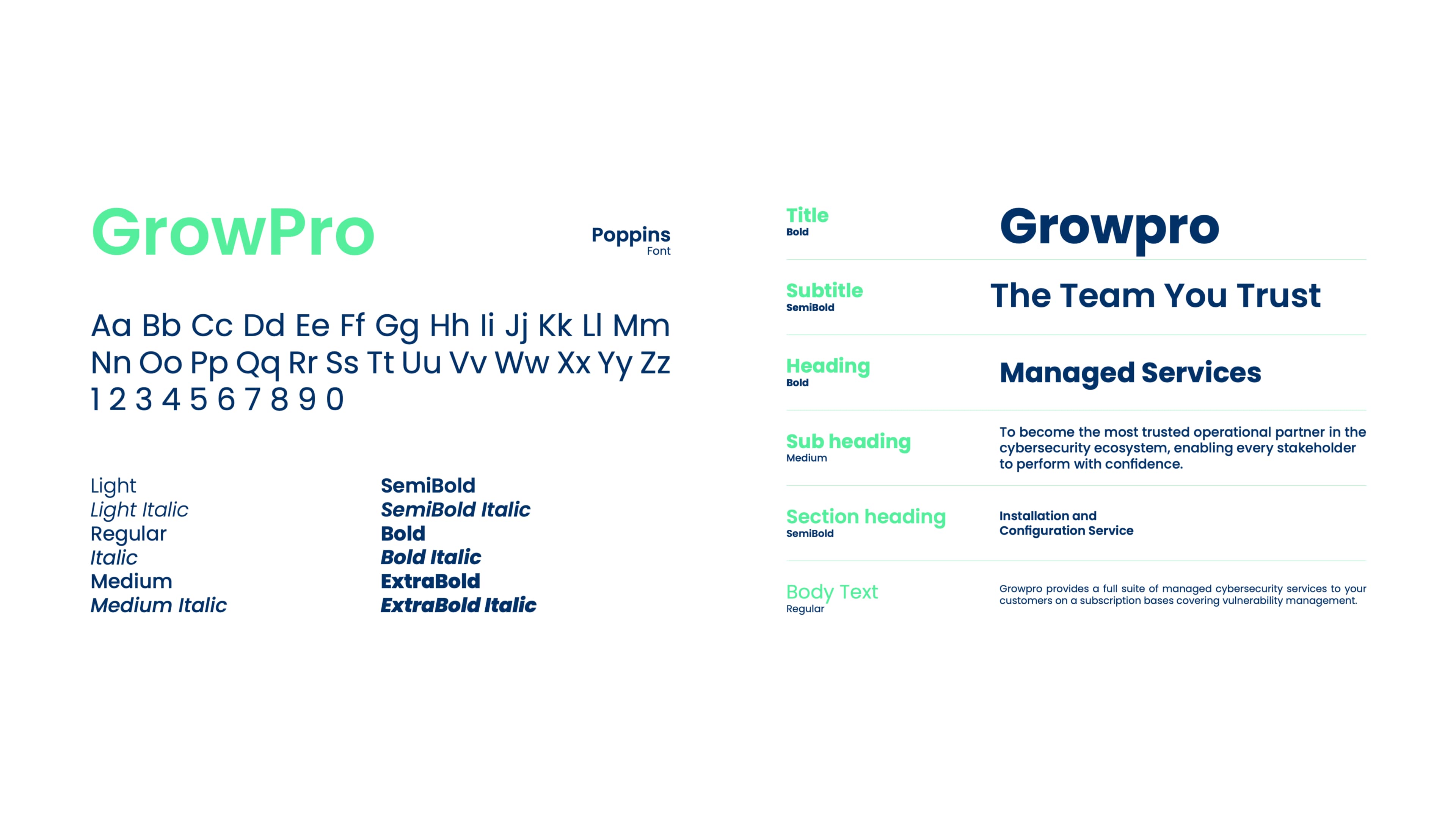 Brand font example